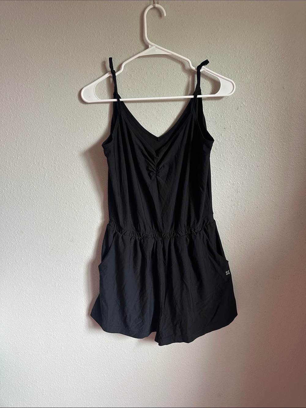 Sweaty Betty Black V-Neck tank athletic  Romper